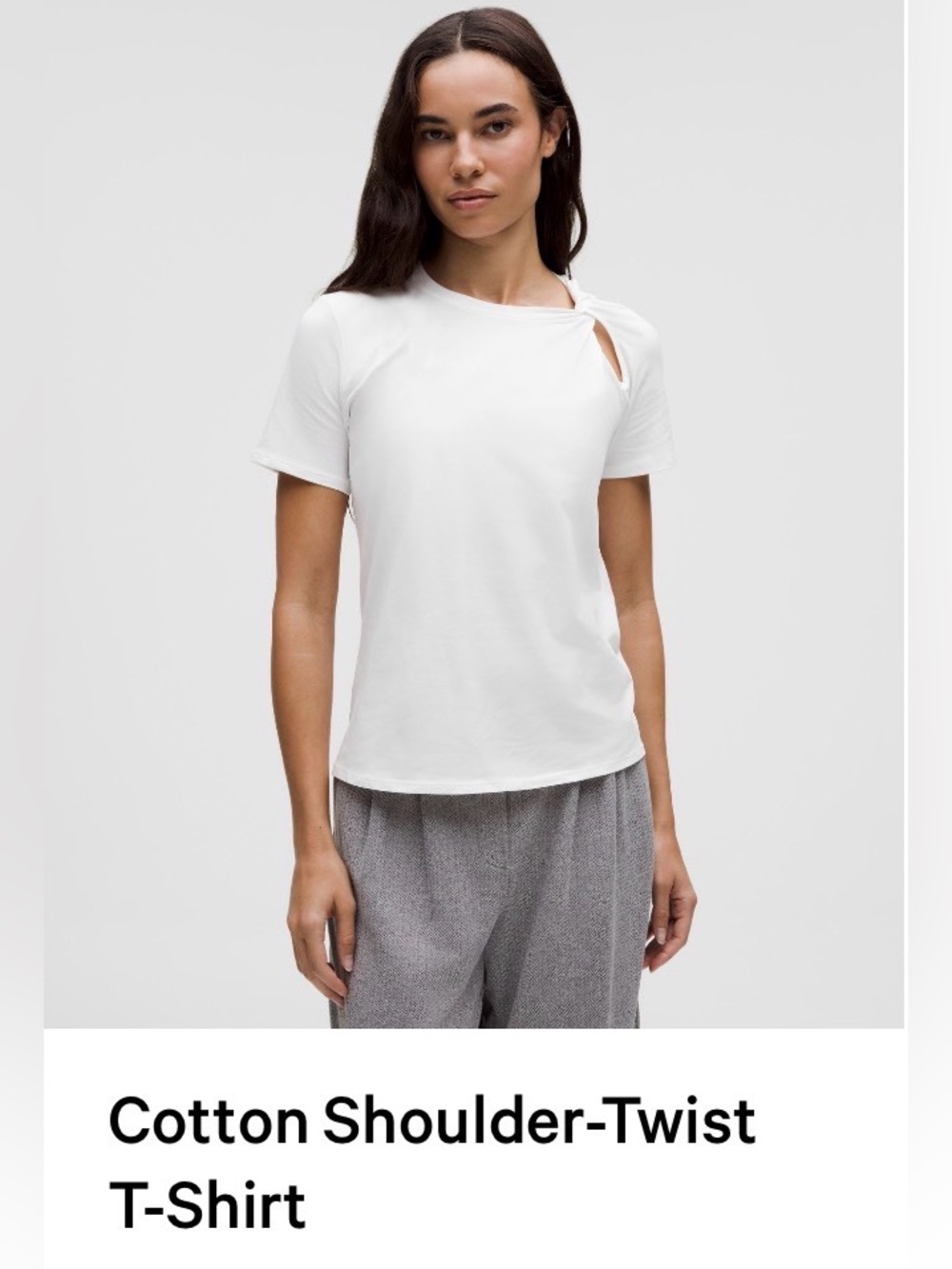 Lululemon Cotton Shoulder-Twist T-Shirt S White